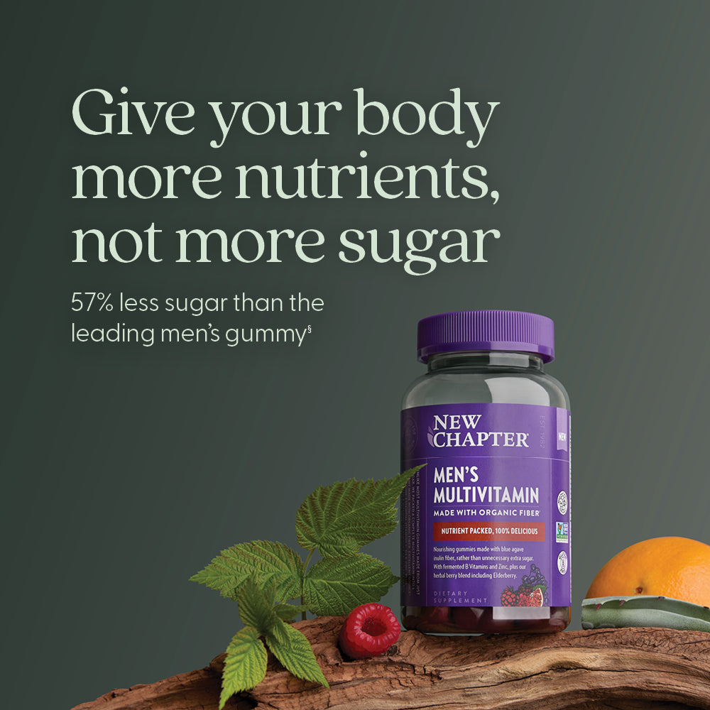57% less sugar than the leading men's gummy