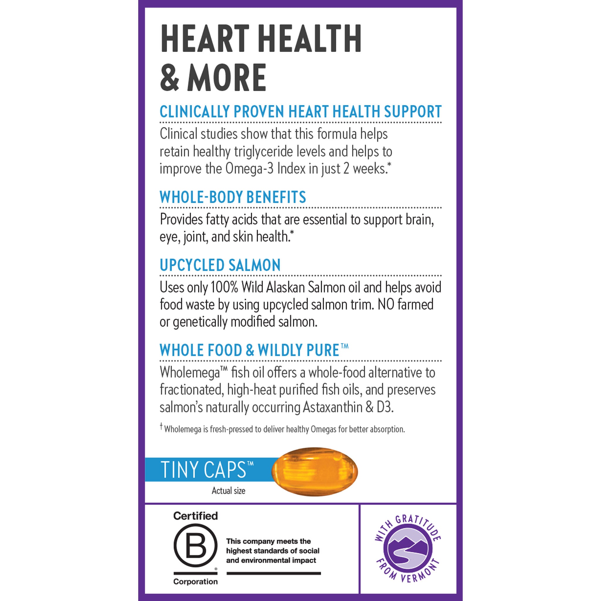Heart Health & More, Clinically Proven Heart Health Support, Whole-Body Benefits, Upcycled Salmon, Whole Food Wildly Pure
