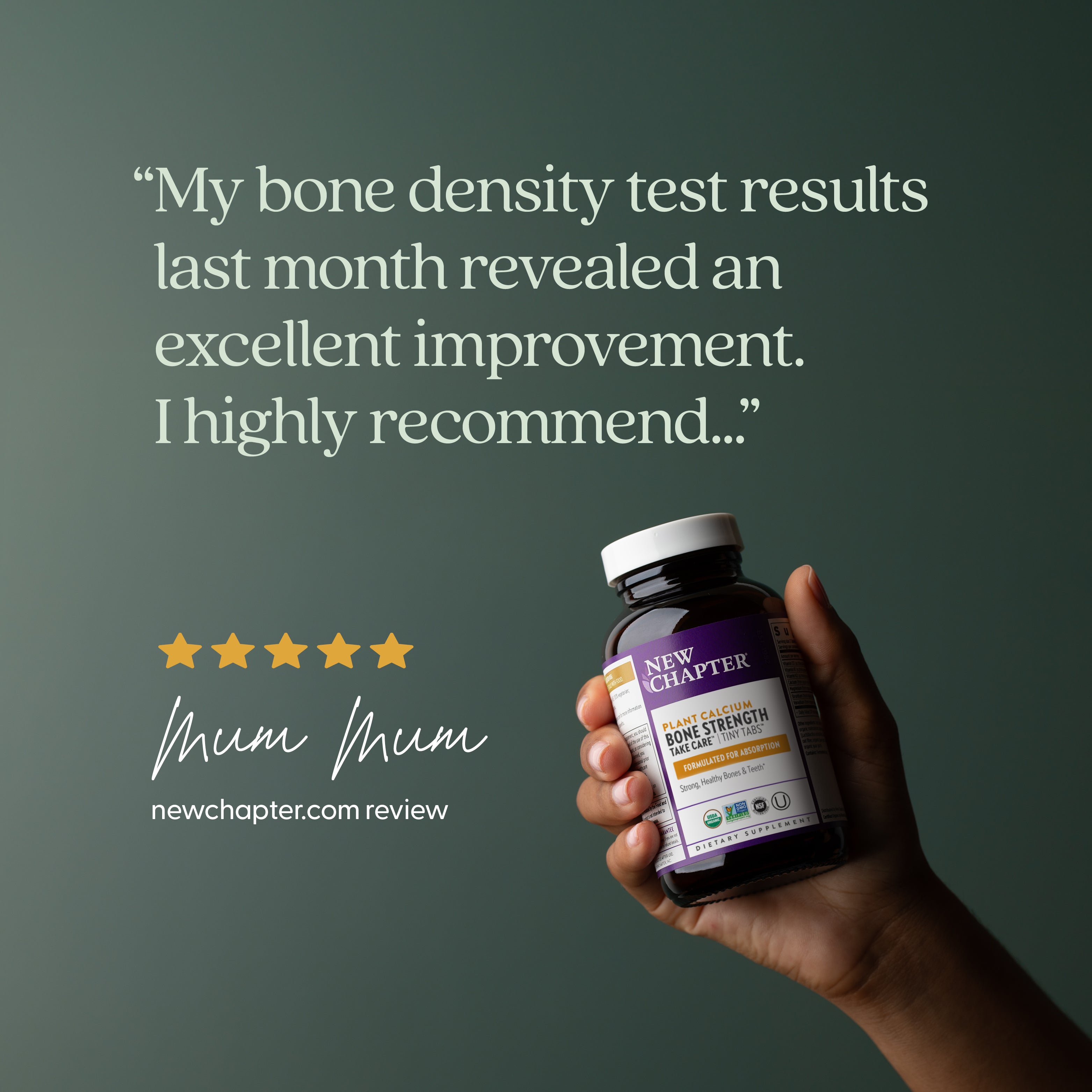 My bone density test results last month revealed an excellent improvement I highly recommend - newchapter.mom review