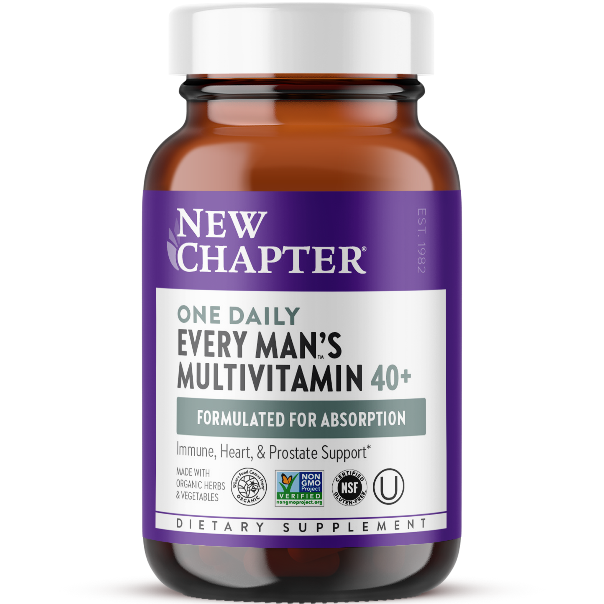 Bottle of One Daily Every Man's Multivitamin 40+, Immune, Heart & Prostate Support