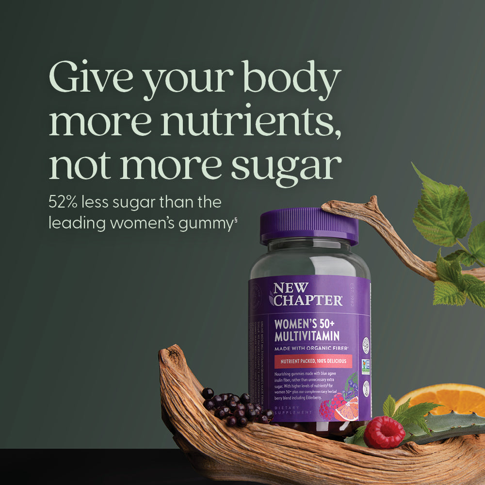 52% less sugar than the leading women's gummy