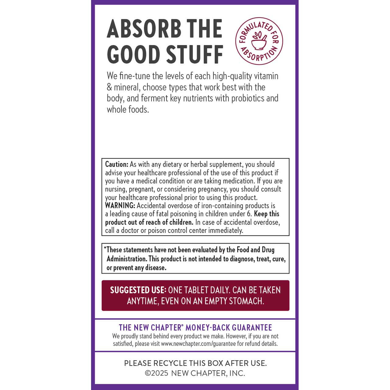 Absorb the Good Stuff, Formulated for Absorption