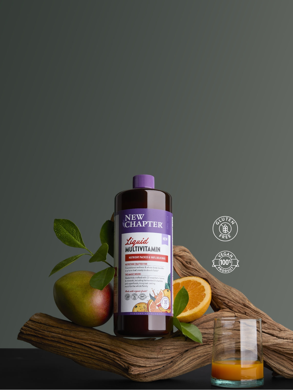 Liquid Multivitamins Completely Delicious, Deliciously Complete, Meet a new chapter in liquid multis for adults, teens & kids 2+, Gluten Free & 100% Vegan