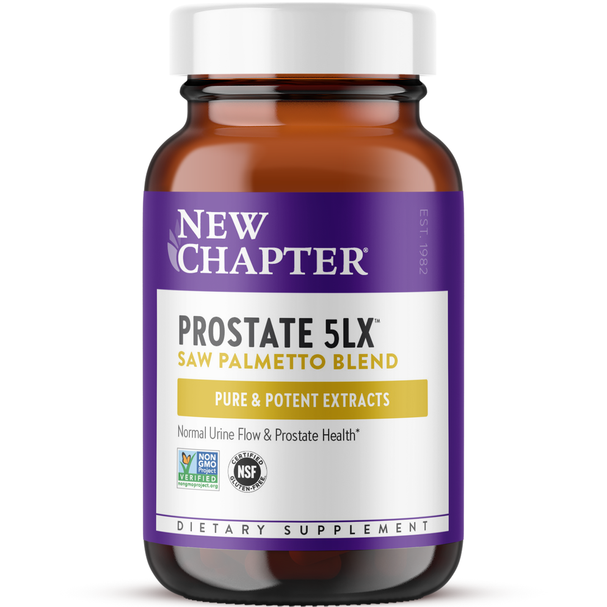 New Chapter Prostate 5LX supplement bottle - normal urine flow and prostate health