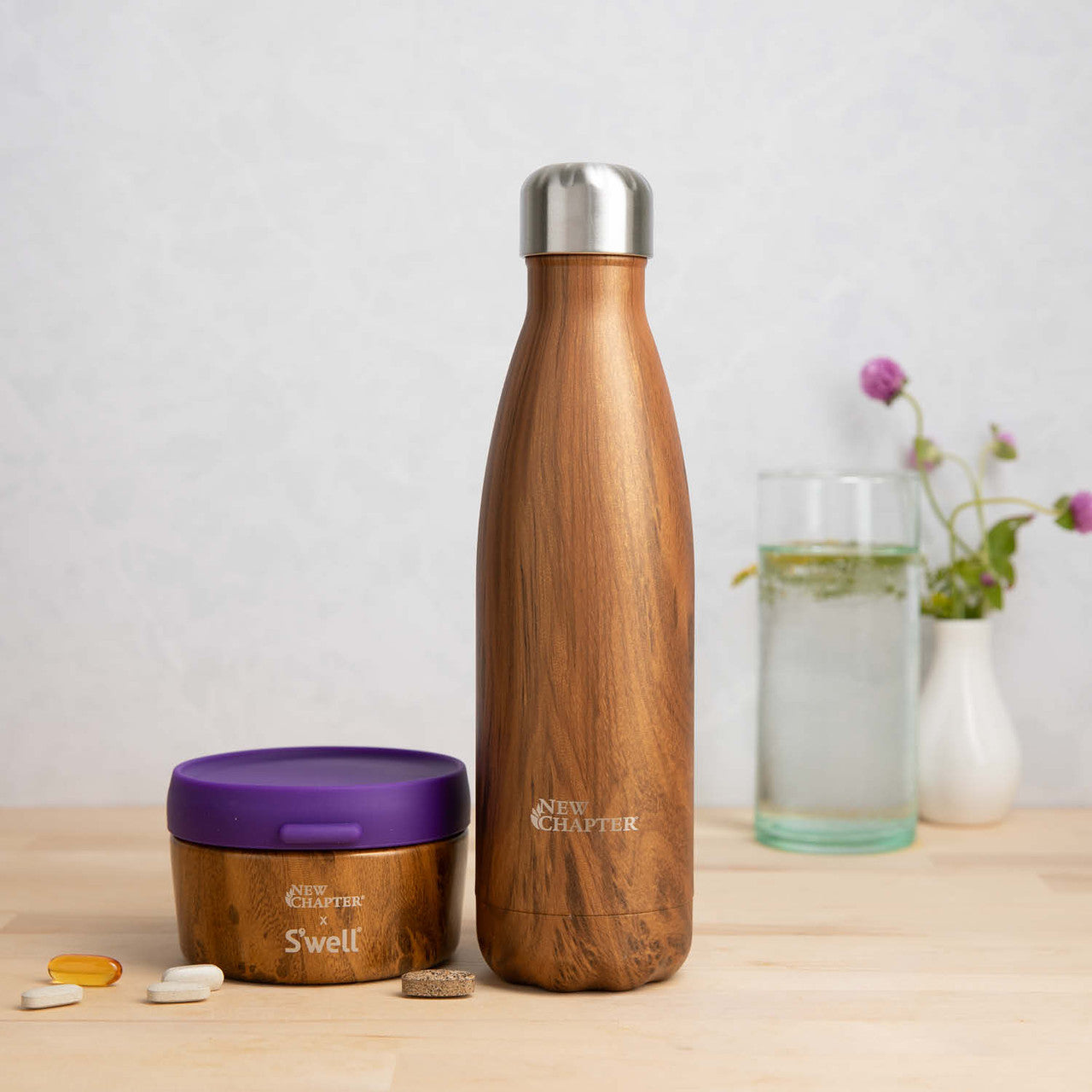 Teakwood Bottle & Vitamin Case