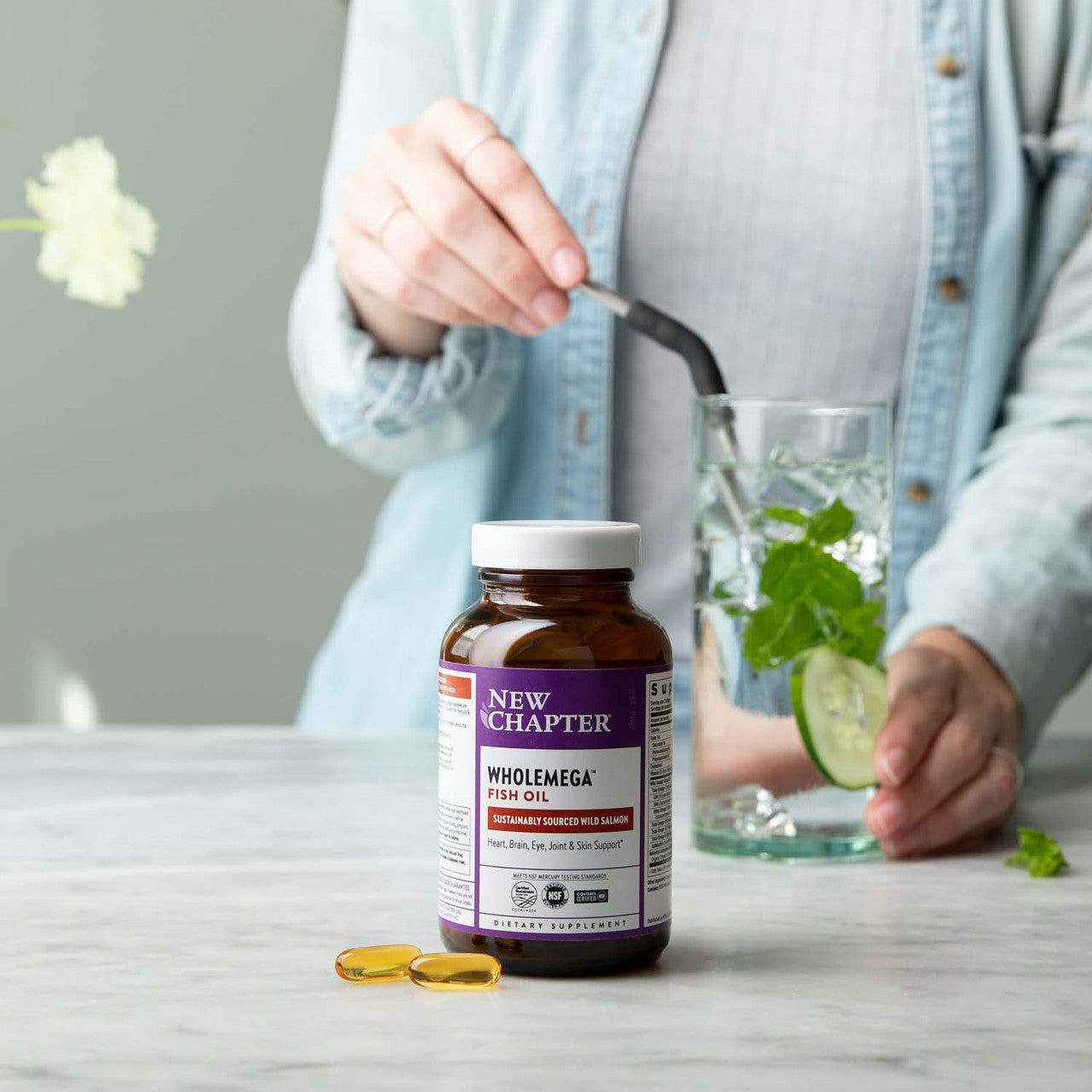 WholeMega Fish Oil Bottle